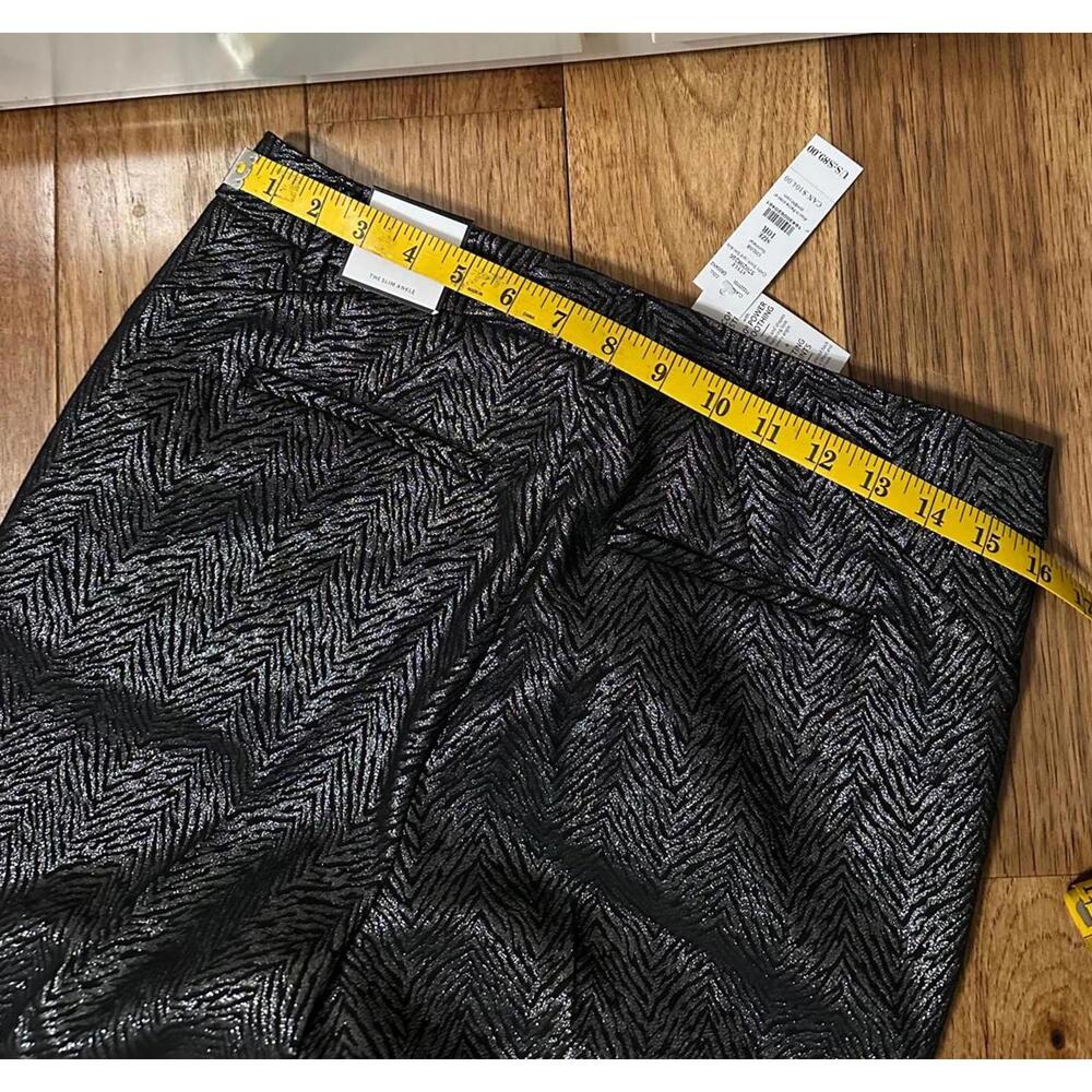 NWT WHBM Slim Metallic Patterned Pants Size 10 - Picture 4 of 7